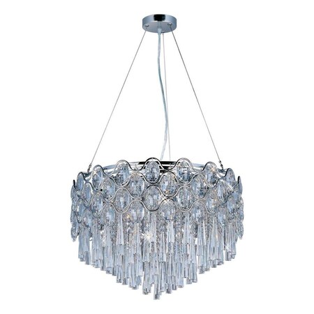 Maxim Twenty Light Polished Chrome Beveled Crystal Glass Down Pendant 39925BCPC